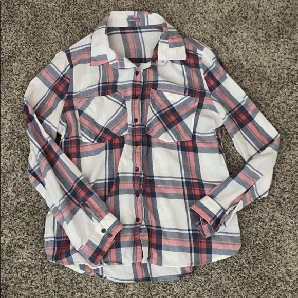 Charlotte Russe Tops - Charlotte Russe Plaid Button Down Long Sleeve